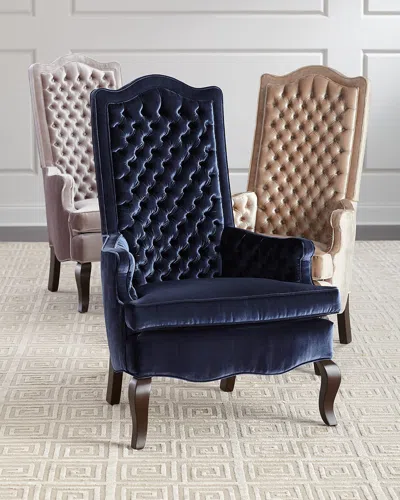 Haute House Marion Tall Back Tufted Chair In Navy