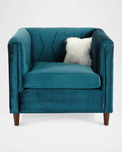 Haute House Maxwell Tufted Chair In Teal