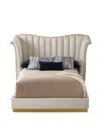 Haute House Moira Snow Channel Tufted King Bed In Snow