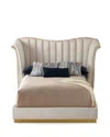 Haute House Moira Snow Channel Tufted Queen Bed In Snow