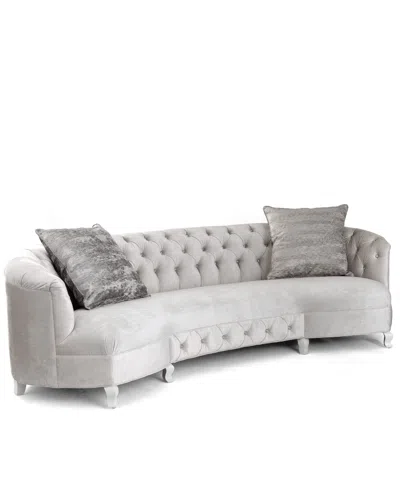 Haute House Monroe Tufted Sofa 114" In Pearl