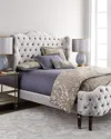 Haute House Pantages Queen Tufted Bed In Silver / Gray