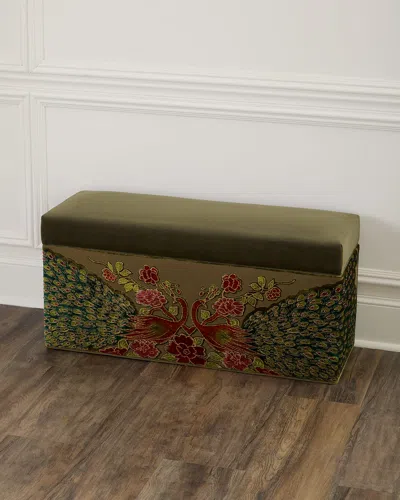 Haute House Peacock Refined Simplicity Storage Bench In Sage