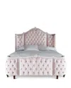 Haute House Pippa Tufted California King Bed In Blush Pink