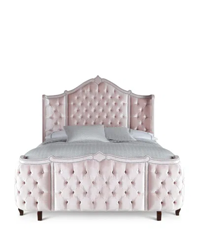 Haute House Pippa Tufted King Bed In Blush Pink