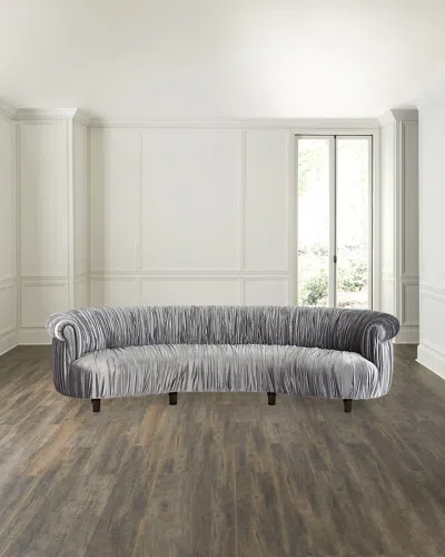 Haute House Romana Ruched Sofa, 92" In Gray