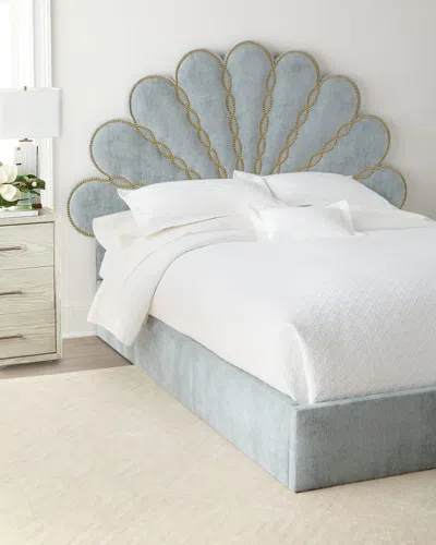 Haute House Rosette California King Bed In Mineral