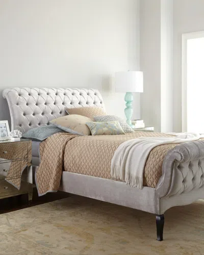 Haute House Silver Tufted California King Bed