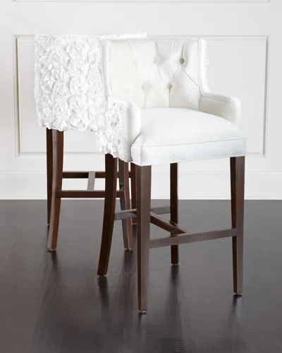 Haute House Tiffany Tufted Barstool In White