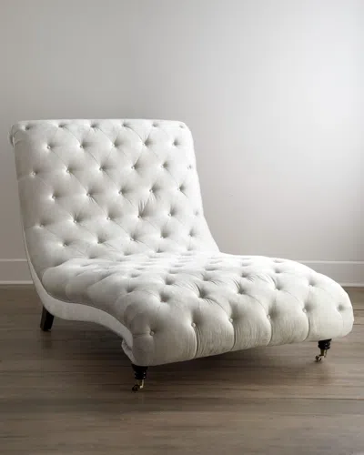 Haute House Tufted Silver Chaise In Light Silver