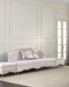 Haute House Valentina Sofa, Ottoman, And Marble-top Side Table In Blush