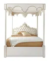 Haute House William Queen Canopy Bed In Ivory/cream