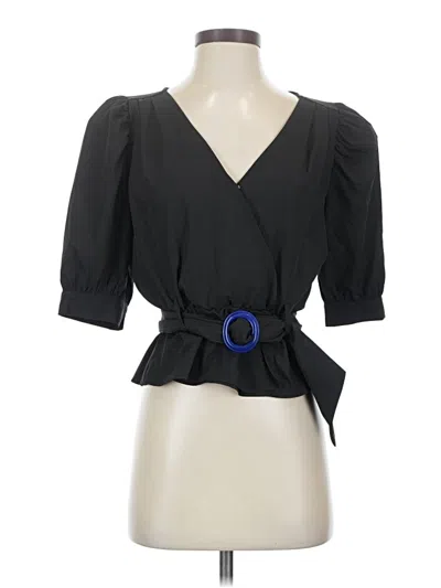 Pre-owned Haute Monde 3/4 Sleeve Blouse In Black