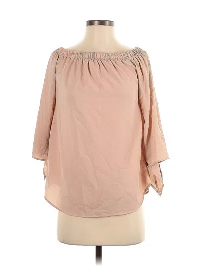 Pre-owned Haute Monde 3/4 Sleeve Blouse In Brown