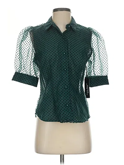 Pre-owned Haute Monde 3/4 Sleeve Blouse In Green