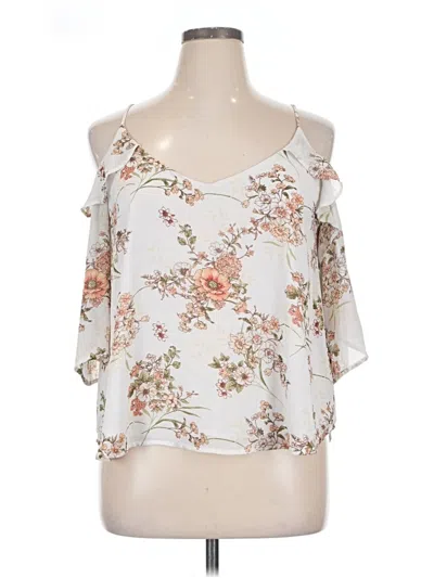 Pre-owned Haute Monde 3/4 Sleeve Blouse In Ivory