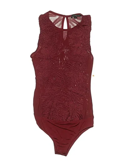 Pre-owned Haute Monde Bodysuit In Burgundy