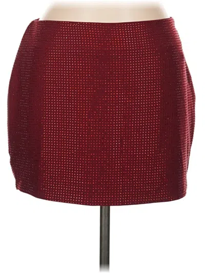 Pre-owned Haute Monde Casual Skirt In Burgundy
