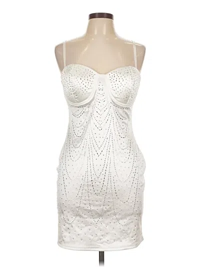 Pre-owned Haute Monde Cocktail Dress In White