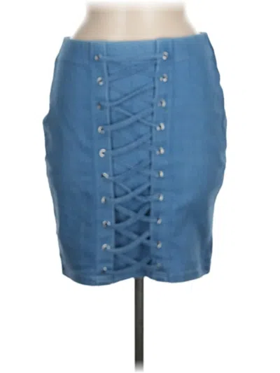 Pre-owned Haute Monde Denim Skirt In Blue