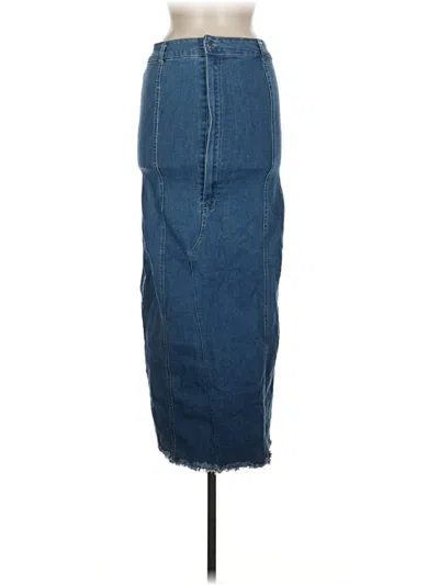 Pre-owned Haute Monde Denim Skirt In Blue
