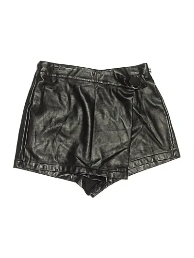 Pre-owned Haute Monde Faux Leather Skirt In Black