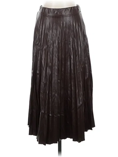 Pre-owned Haute Monde Faux Leather Skirt In Brown