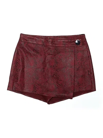 Pre-owned Haute Monde Faux Leather Skirt In Burgundy