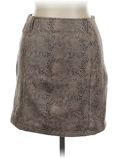 Pre-owned Haute Monde Faux Leather Skirt In Gray