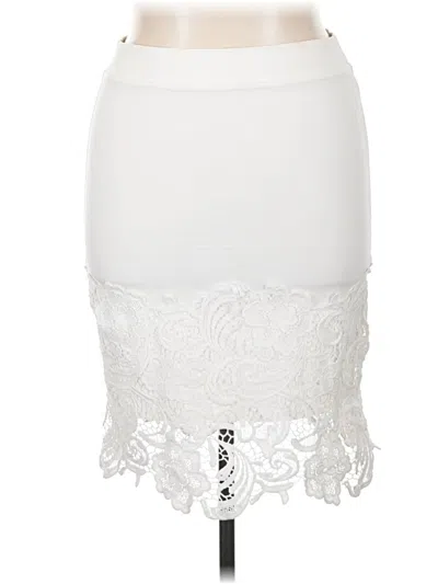 Pre-owned Haute Monde Formal Skirt In White