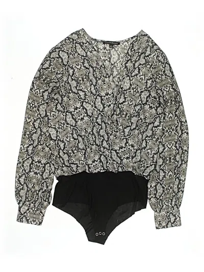 Pre-owned Haute Monde Long Sleeve Blouse In Black