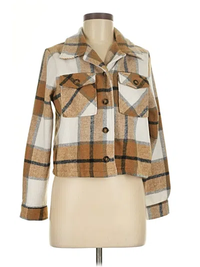 Pre-owned Haute Monde Long Sleeve Blouse In Brown