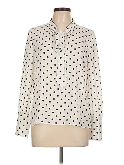 Pre-owned Haute Monde Long Sleeve Blouse In White