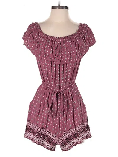 Pre-owned Haute Monde Romper In Burgundy