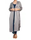 Haute Monde Satin Trench Coat In Gray In Gray
