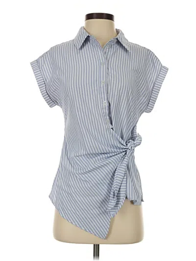 Pre-owned Haute Monde Short Sleeve Blouse In Blue