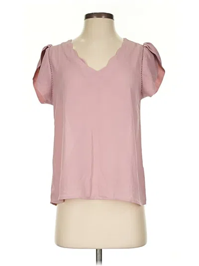 Pre-owned Haute Monde Short Sleeve Blouse In Pink