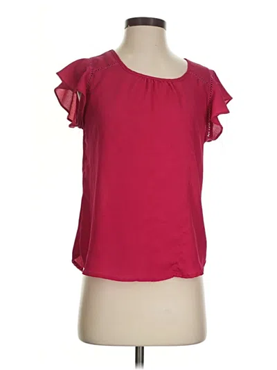 Pre-owned Haute Monde Short Sleeve Blouse In Red