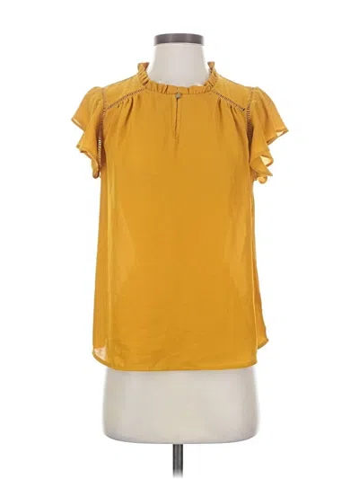 Pre-owned Haute Monde Short Sleeve Blouse In Yellow