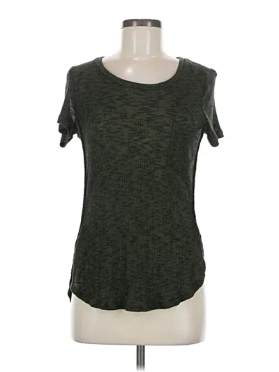 Pre-owned Haute Monde Short Sleeve Top Green Scoop Neck Tops