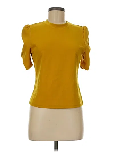 Pre-owned Haute Monde Short Sleeve Top Yellow Boatneck Tops