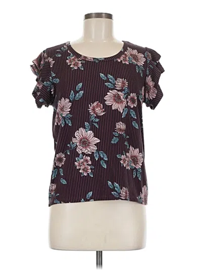 Pre-owned Haute Monde Short Sleeve T-shirt In Burgundy