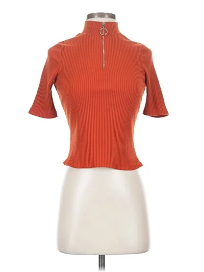 Pre-owned Haute Monde Short Sleeve Turtleneck In Orange