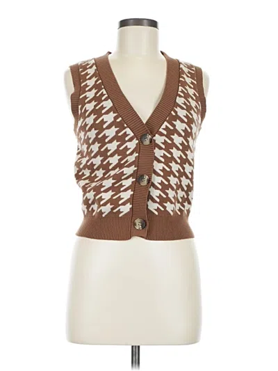Pre-owned Haute Monde Sleeveless Blouse In Brown