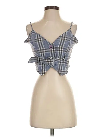 Pre-owned Haute Monde Tank Top Blue Strapless Neckline Tops