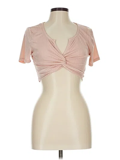Pre-owned Haute Monde Tank Top Pink Plunge Neckline Tops
