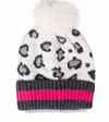 Haute Shore Babe Animal Print Pom Pom Hat In White In White