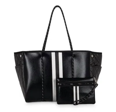 Haute Shore Greyson Carbon Neoprene Tote Bag In Black And Silver In Multi