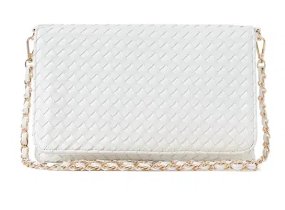 Haute Shore Lexi Woven Convertible Clutch In Cloud In Grey