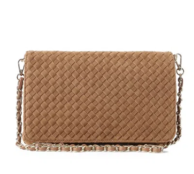 Haute Shore Lexi Woven Crossbody Bag In Saddle In Pink